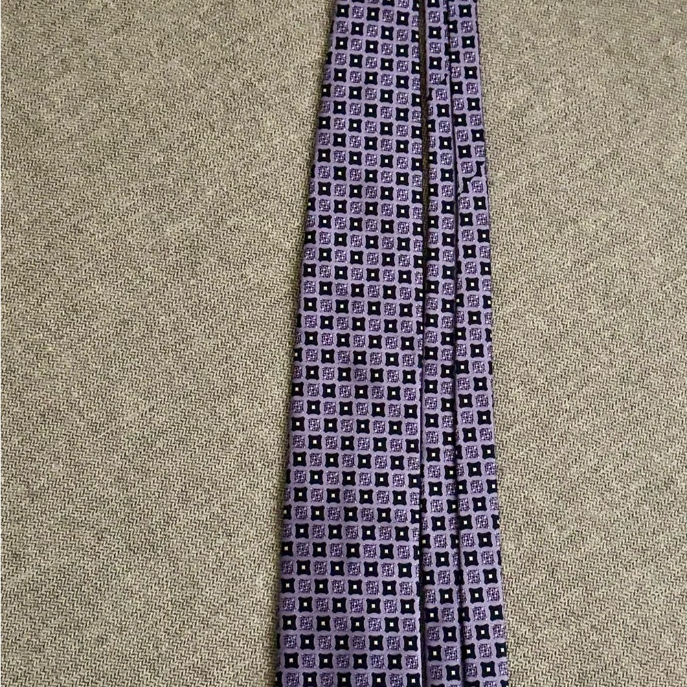 Ermenegildo Zegna Purple Geometric Silk Tie